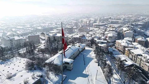 Bolu'da Kış Manzaraları Havadan Görüntülendi