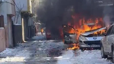 Batman'da Araç Yangını Meydana Geldi