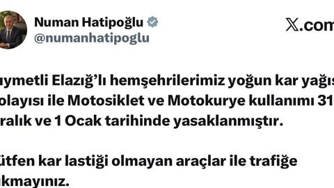 Elazığ'da Motosiklet Kullanımına Yasak