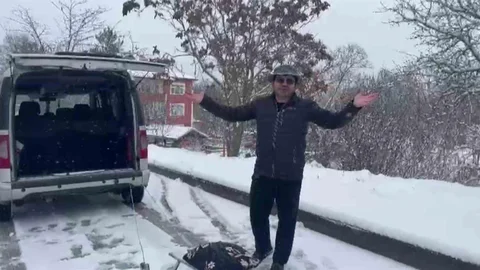 Amasya'da Kızakla Kar Eğlencesi