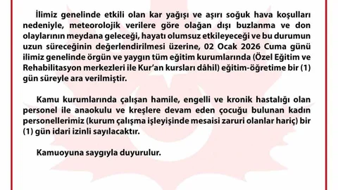 Bursa'da Eğitime Kar Engeli