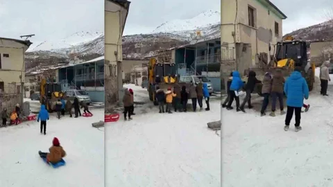 Erzincan'da Kızak Keyfi Yarıda Kaldı