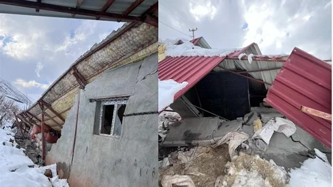 Hakkari'de Ahır Çöktü