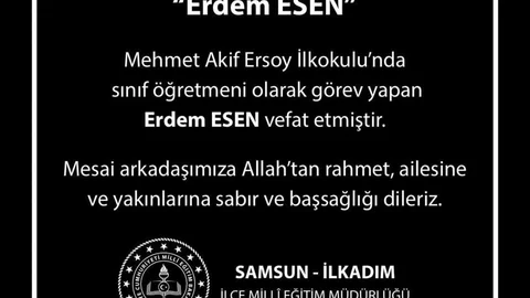 Samsun'da Öğretmen Kalp Krizinden Hayatını Kaybetti