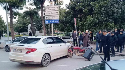 Samsun’da Motosiklet ve Otomobil Kazası