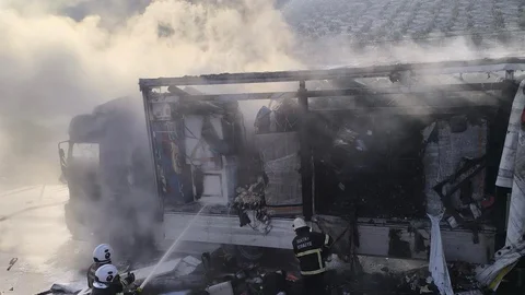 Hatay'da Tır Yangını Meydana Geldi