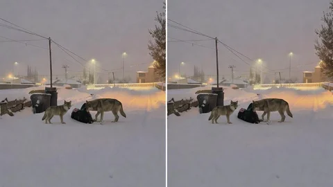 Diyadin'de Kurtlar Mahallede Görüntülendi