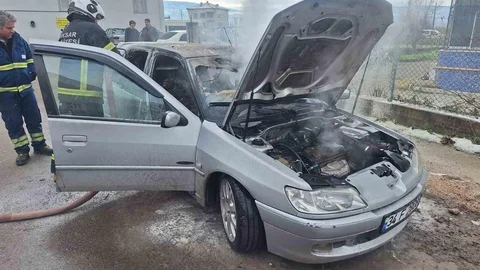 Park Halindeki Araç Alev Alev Yandı