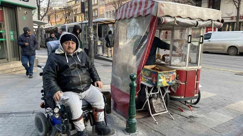 Yüzde 76 Engelli Ekmek Parasını Soğukta Kazanıyor