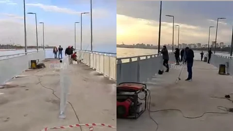 Pozcu Sahili’nde Meşhur T İskele’de Korkuluklar Yenileniyor!