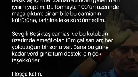 Mert Günok Beşiktaş'a Veda Etti