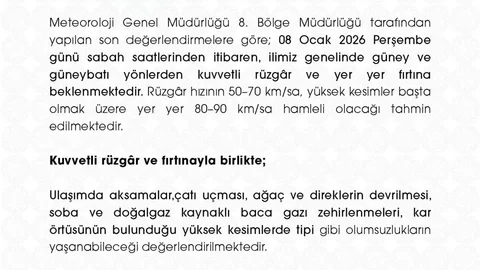 Niğde'de Fırtına Uyarısı Yapıldı