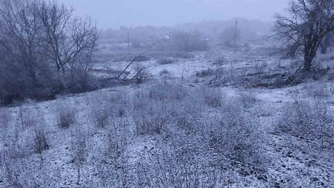 Edirne Hamzabeyli Köyü'nde Kar Yağışı Başladı