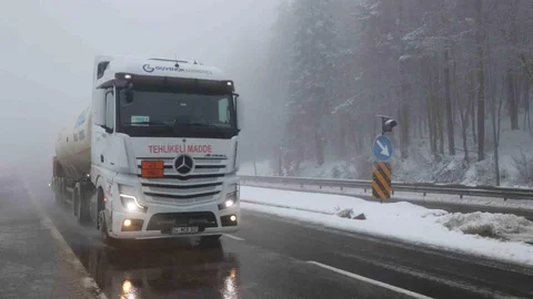 Bolu Dağı'nda Sis ve Kar Yağışı Etkisi