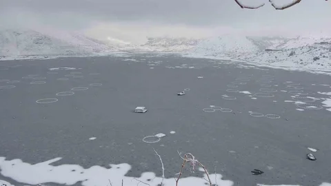 Adıyaman'da Çat Barajı Buz Tutmuş Durumda