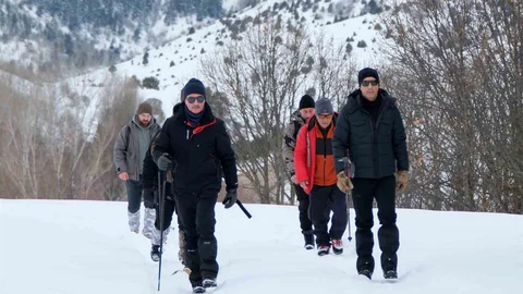 Gümüşhane'de Dağcılar Kar Üstünde Buluştu