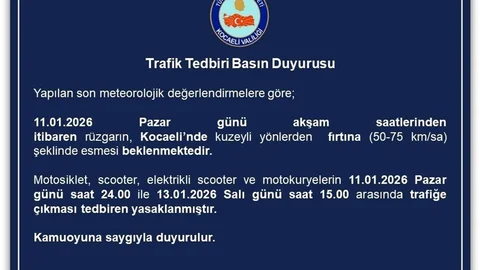 Kocaeli'de Motosiklet ve Scooter Yasaklandı