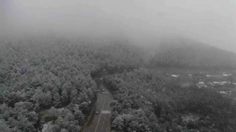 Aydos'ta Kar Yağışı Havanın Görüntüsüyle Belgelendi