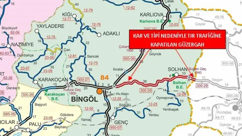 Bingöl-Muş Karayolu Tır Trafiğine Kapalı