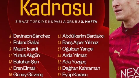 Galatasaray Fethiyespor Maçında Kadrosunu Açıkladı