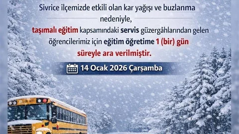Elazığ'da Taşımalı Eğitime Ara Verildi
