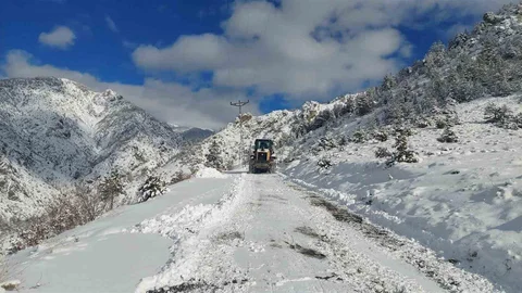 Artvin'de Kar Yağışı Nedeniyle 34 Köy Yolu Kapandı