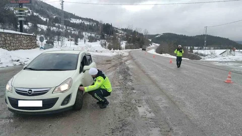 Kastamonu'da Kış Lastiği Denetimleri Artırıldı