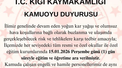Kiğı'da Eğitime Ara Verildi