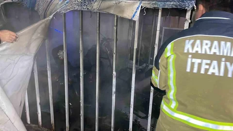 Karaman'da Elektrikli Bisiklet Yangını