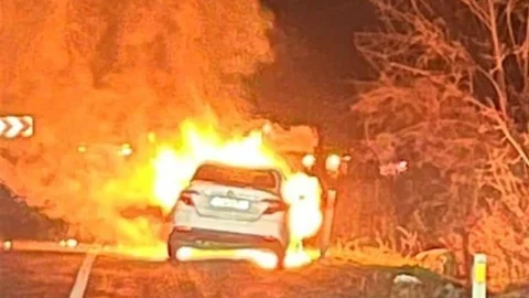 Bursa'da Otomobil Yangını Meydana Geldi