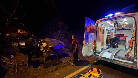 Kontrolden Çıkan Araç Tarlaya Girdi