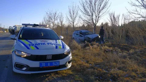 Karaman'da Kontrolden Çıkan Cip Kaza Yaptı