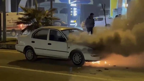 Adıyaman'da Otomobil Yangını