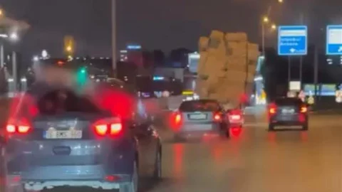 Bursa'da Tehlikeli Taşımacılık Görüntülendi