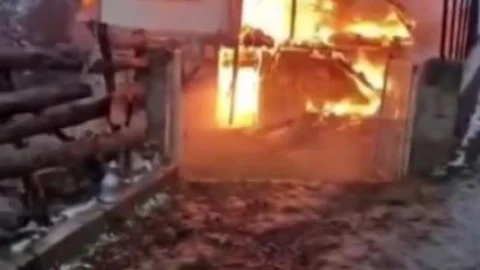 Sinop'ta Köy Evi Yangını