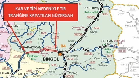 Bingöl-Elazığ Karayolu Tır Trafiğine Kapandı