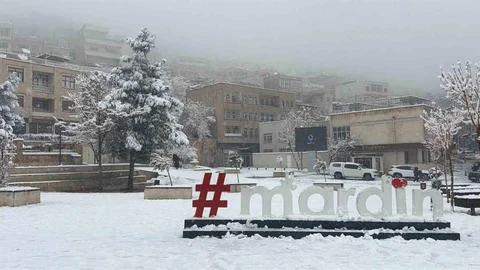 Mardin'de Kar Yağışı Etkili Oluyor