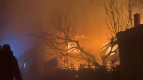 Orhaneli'de Gece Yangını