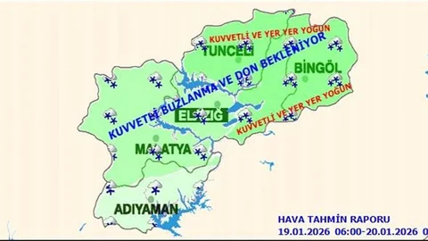 Elazığ'da Kar Yağışı ve Çığ Uyarısı
