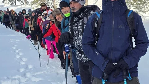 Gediz'de Kar Yürüyüşü Etkinliği Düzenlendi