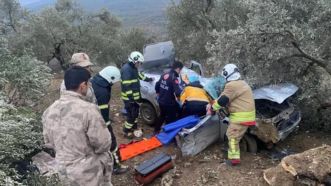 Hatay'da Zeytinliğe Uçan Araçta Sürücü Yaralandı