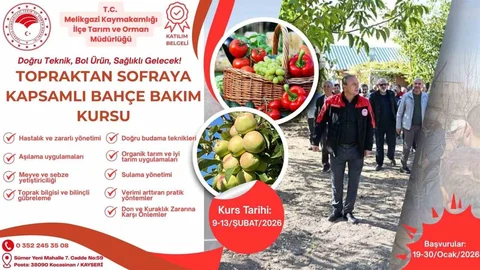 Kayseri'de Bahçe Bakım Kursu Başladı