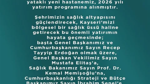 Kayseri'de 800 Yataklı Hastane Açılıyor