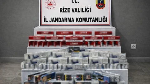 Rize'de Kaçak Sigara Ele Geçirildi