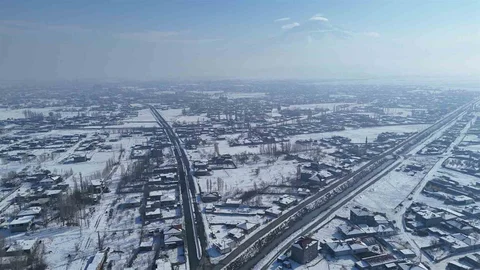 Iğdır'da Kış Manzarası Havadan Görüntülendi