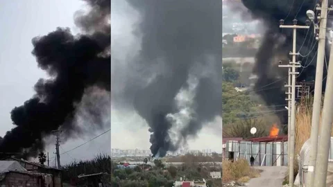 Mersin'de Hurdalıkta Yangın Çıktı