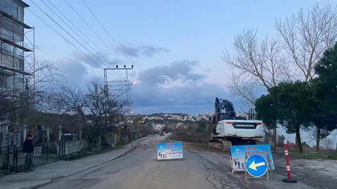 Sinop'ta Çöken Yol Onarılıyor