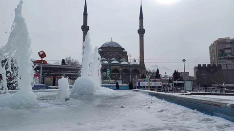 Kayseri'de Soğuk Hava Etkili Oldu