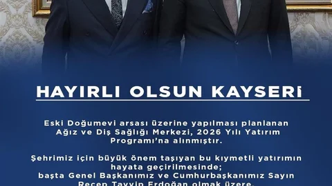 Kayseri'de Diş Sağlığı Merkezi Teşekkürü