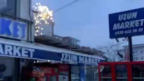 Tekirdağ’da Elektrik Telleri Alev Aldı